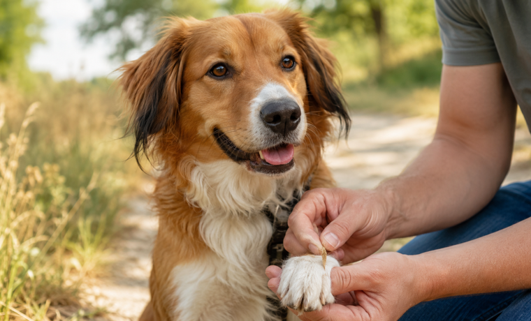Amivedi hond met grasaar check