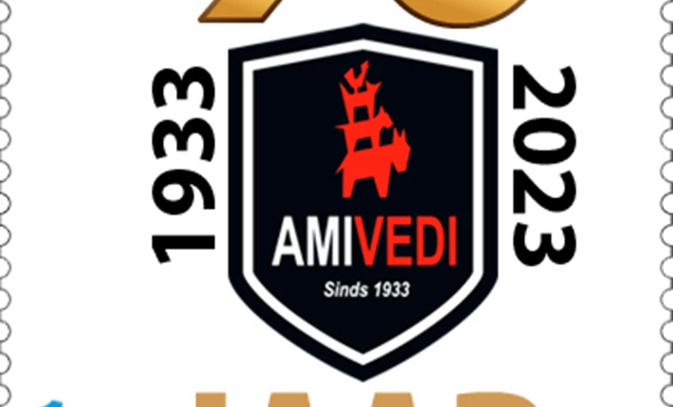 Postzegel Amivedi 90 jaar