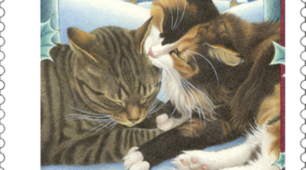 Postzegel 2-katten